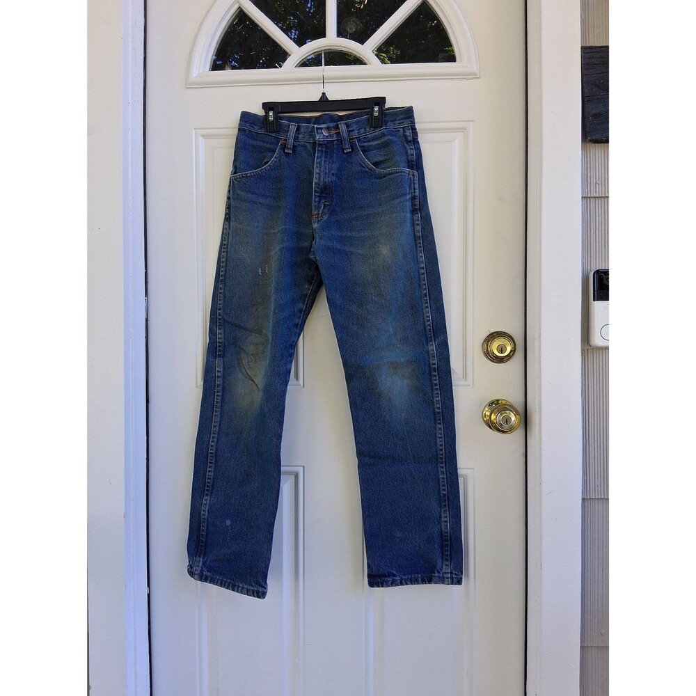 men's jeans 29x30 Rustler blue classic straight leg denim